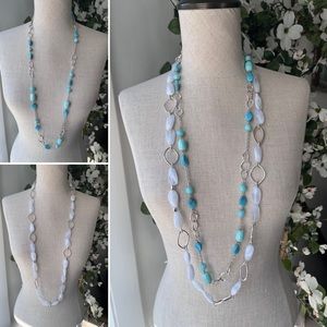 Vintage Bundle of Two Chain and Bead Link Necklaces